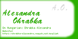 alexandra ohrabka business card